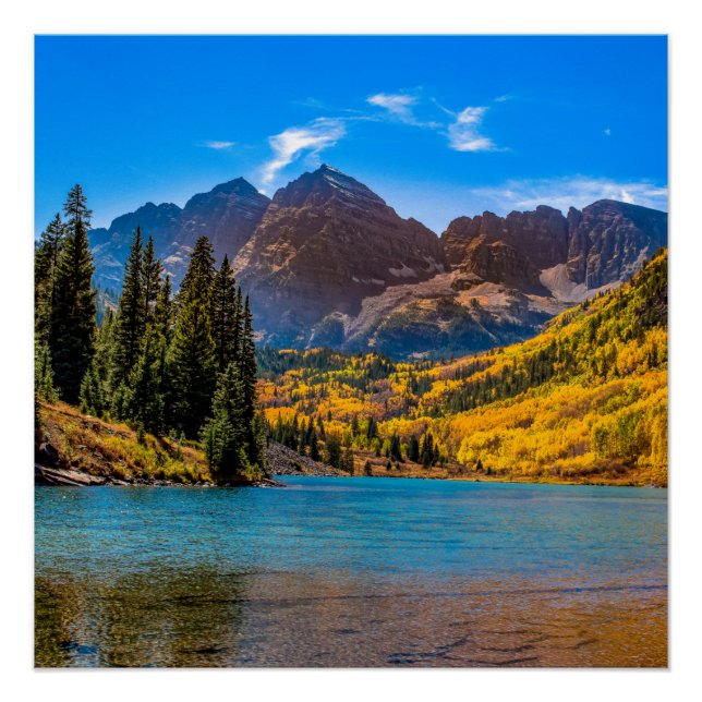 Pôster Maroon Bells em Aspen, Colorado (Frente)