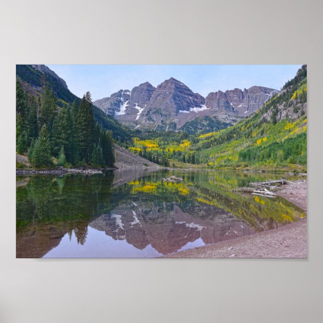 Poster Maroon Bells no outono, Colorado (Frente)