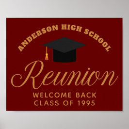 Poster Maroon Dourado Reunion Custom Welcome