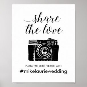 Poster Marque suas fotos com a hashtag do casamento