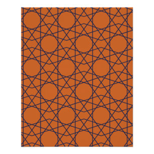 Pôster Marrakech Índigo Geometria