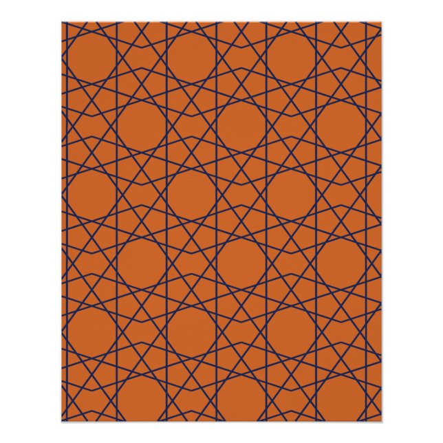 Pôster Marrakech Índigo Geometria (Frente)