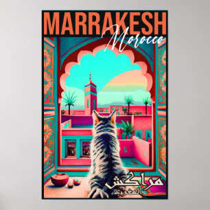 Poster Marrakech Marrocos Cat Viagem Turismo Souvenir