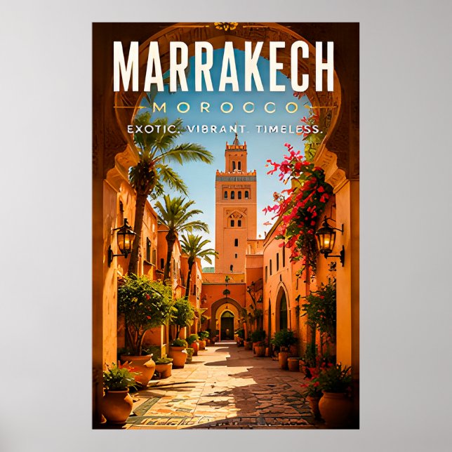 Poster 🌺 Marrakech Marrocos Decoração de Casa da Cidade  (Frente)