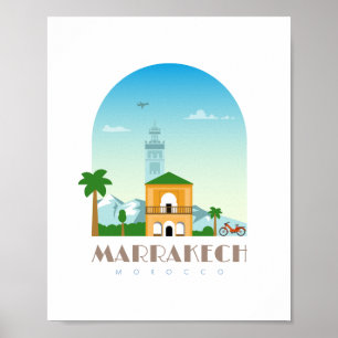 Poster Marrakech, morocco Skyline