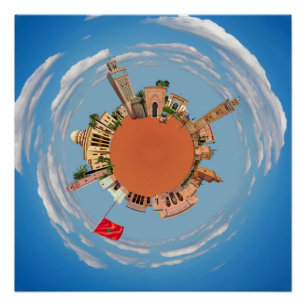 Pôster marrakech pequeno planeta morocco viagem turístico