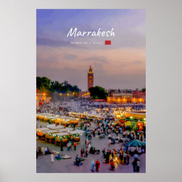 Poster Marrakesh, Marrocos - Praça Jemaa el Fnaa