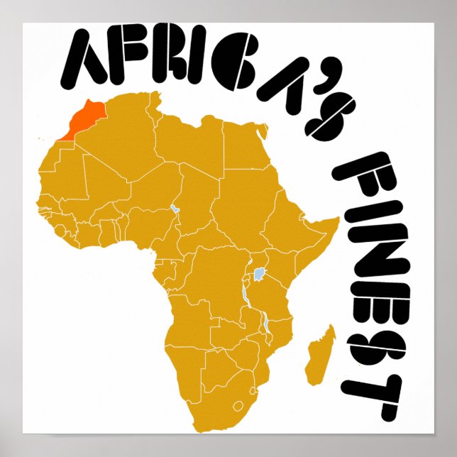 Pôster Marrocos, mapa de África design (Frente)