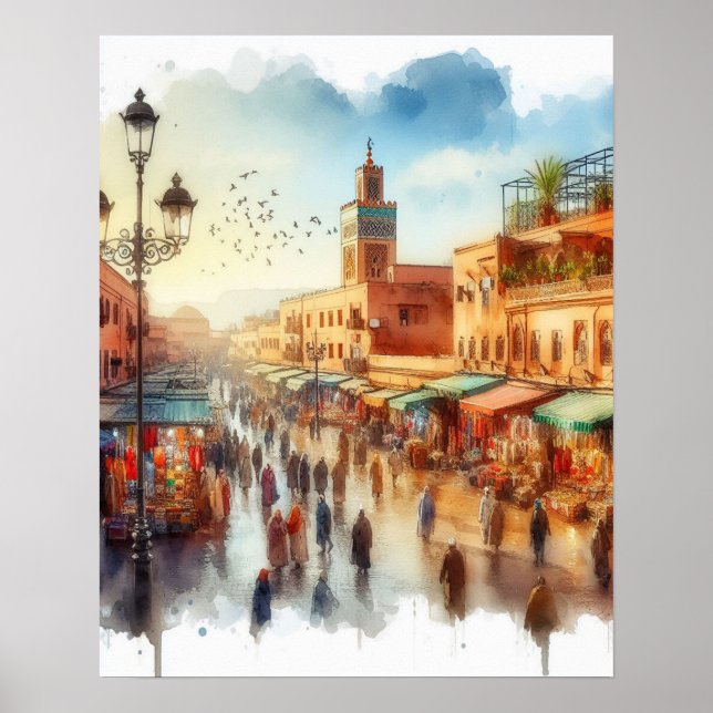 Poster Marrocos Marrakesh Medina (Frente)
