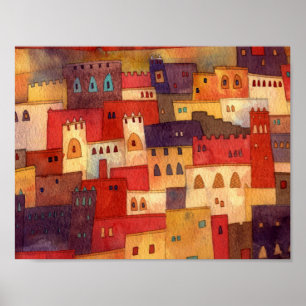 Poster Marrocos Watercolor
