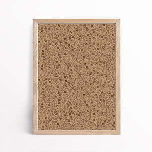 Poster Marrom Bege Vintage Floral Botânico Não Me Esqueça