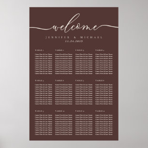 Poster Marrom Chocolate Bem-vindo Casamento Colocação Ass