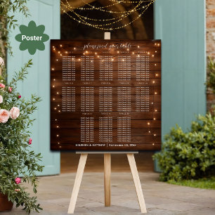 Poster Marrom Corda De Madeira Luzes 13 Mesas Assentos De