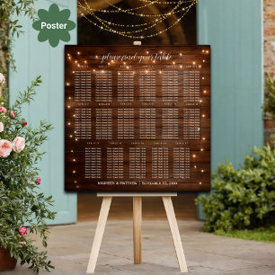 Poster Marrom Corda De Madeira Luzes 17 Mesas Sentadas De