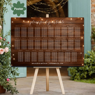 Poster Marrom Corda De Madeira Luzes 29 Mesas Sentadas De