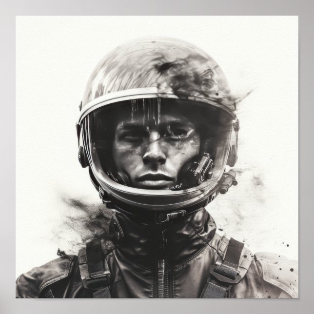 Poster Mars Dupla Exposição Fotografia Estilo de Carvões  (Frente)