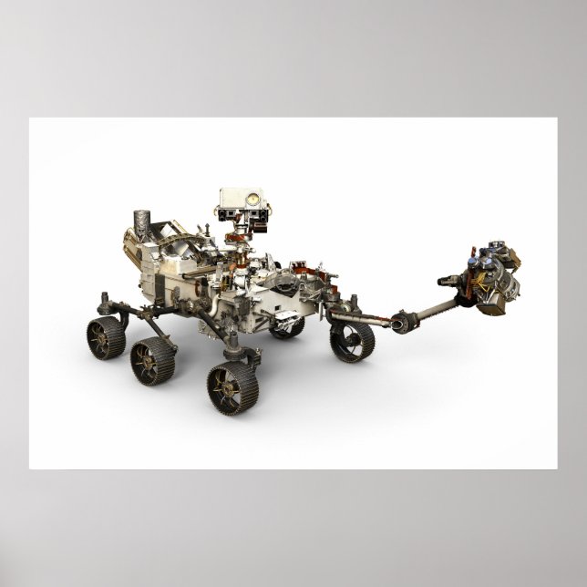 Poster Mars Perseverance Rover Em Fundo Branco. (Frente)