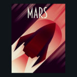 Poster Mars Starship Art Deco Art<br><div class="desc">Mars Starship Art Deco Space Art poster de viagens.</div>