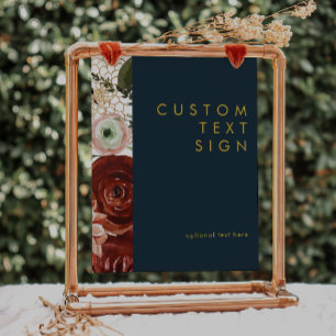 Poster Marsala Autumn Floral   Cartões e presentes de Ma