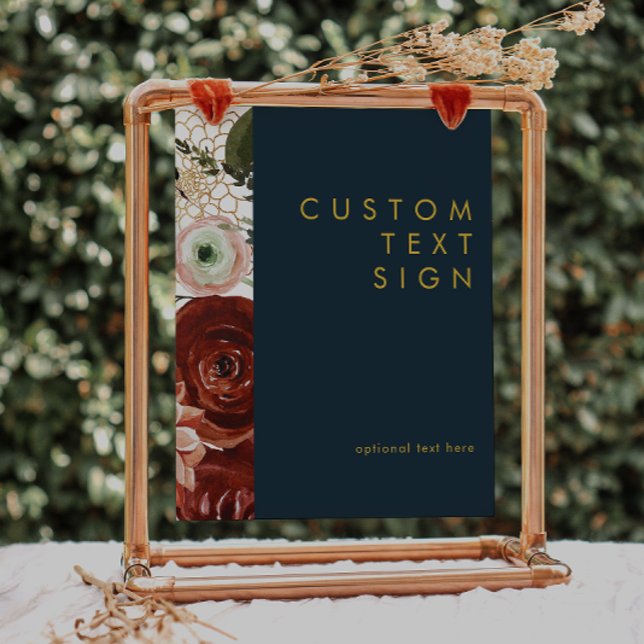 Poster Marsala Autumn Floral | Cartões e presentes de Mar (Criador carregado)