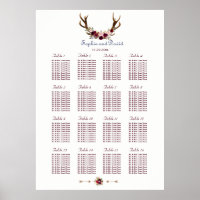 Marsala Floral Antlers Marinho Casamento outono Az