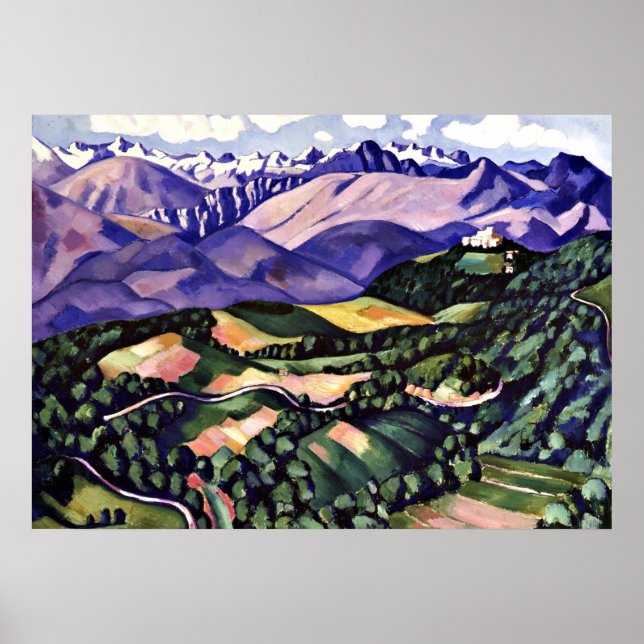 Poster Marsden Hartley - Montanhas Roxas, Veneza (Frente)