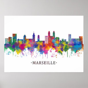 Poster Marseille France Skyline