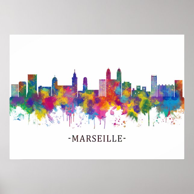 Poster Marseille France Skyline (Frente)
