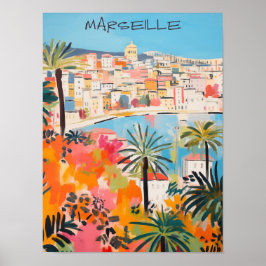 Poster Marseille France Travel City Wall Art Aesthetic