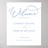 Marselha Bleu Minimalista Bem-vindo ao Nosso Casam