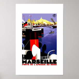 Poster Marselha das viagens vintage