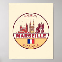 Marselha França City Skyline Emblem