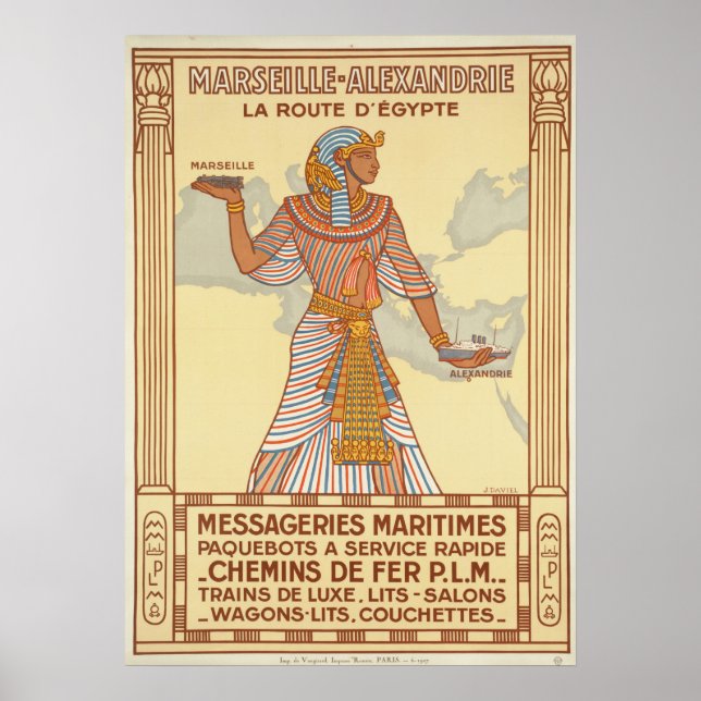 Poster Marselha - Viagens vintage de Alexandrie no Egito (Frente)