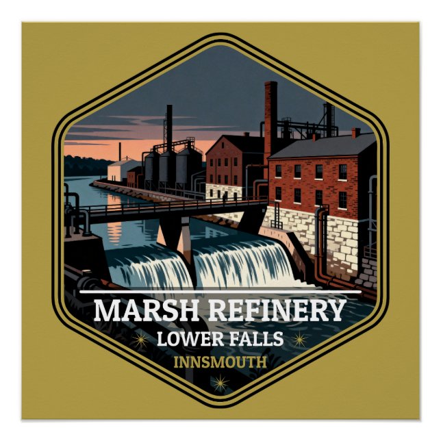 Pôster Marsh Refinery Lower Falls Innsmouth Vintage Trave (Frente)