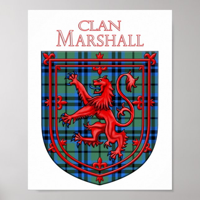 Poster Marshall Tartan Scottish Xadrez Lion Rampant (Frente)