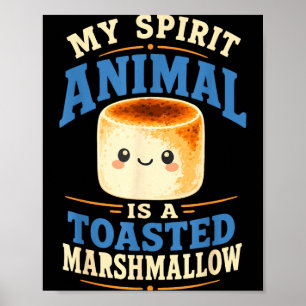 Poster Marshmallow tostado ao fogão de acampamento s'more