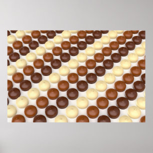 Poster Marshmallows com revestimento de chocolate diferen