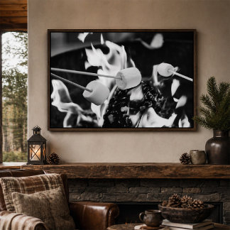 Poster Marshmallows Roasting Over Campfire Flames