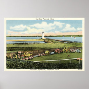 Pôster Martha's Vineyard c1925 do farol de Edgartown