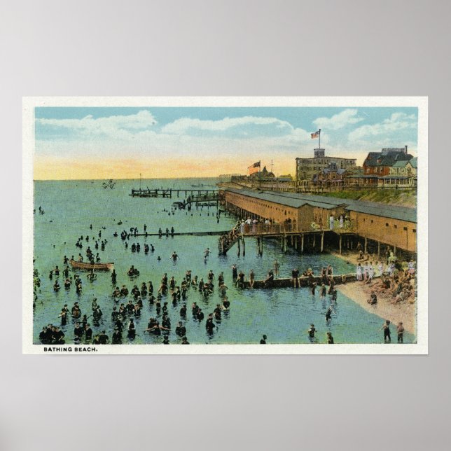 Pôster Martha's Vineyard, Vista aérea da praia (Frente)