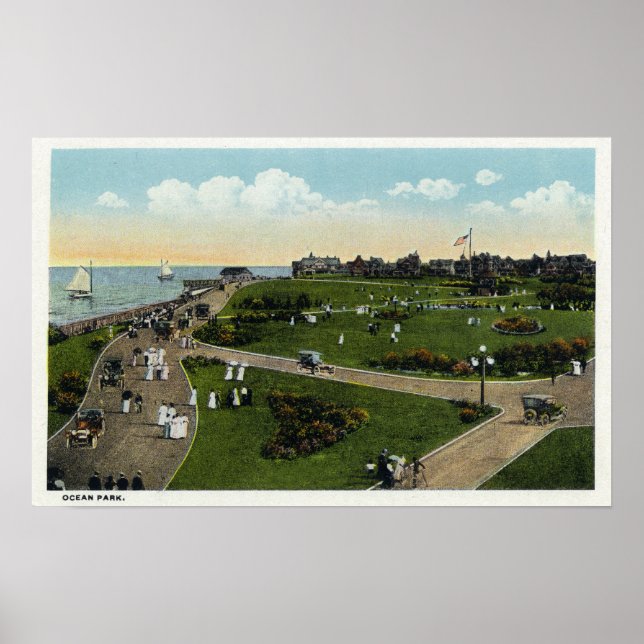 Poster Martha's Vineyard, Vista aérea do Ocean Park (Frente)