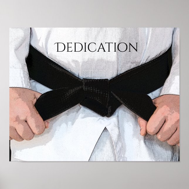 Pôster Martial Arts Black Belt Dedication Motivational (Frente)