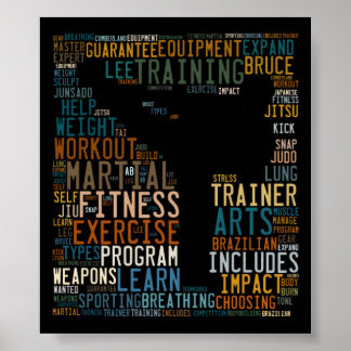 Poster Martial Arts Creative Word Cloud Print