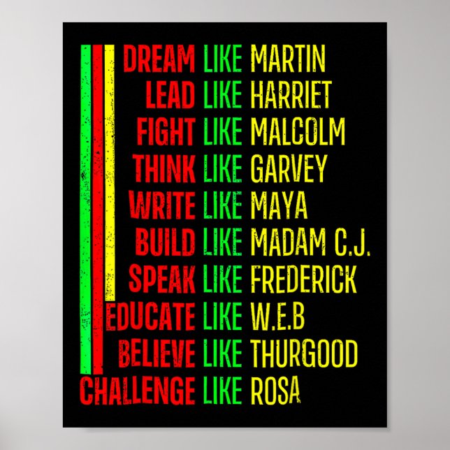 Poster Martin Black Afro African Orgulho de História Negr (Frente)