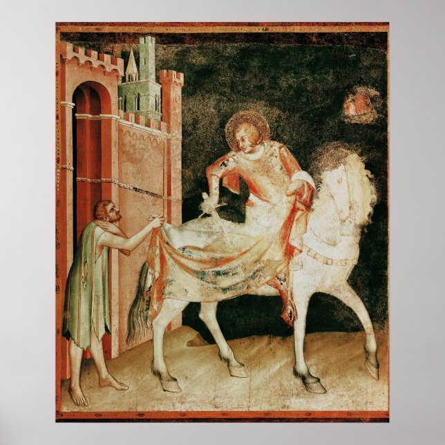 Poster Martin dividindo sua capa com o mendigo (Frente)