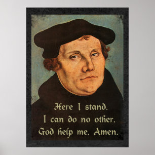 Poster Martin Luther, Aqui Estou Eu A Fazer Uma Cotação