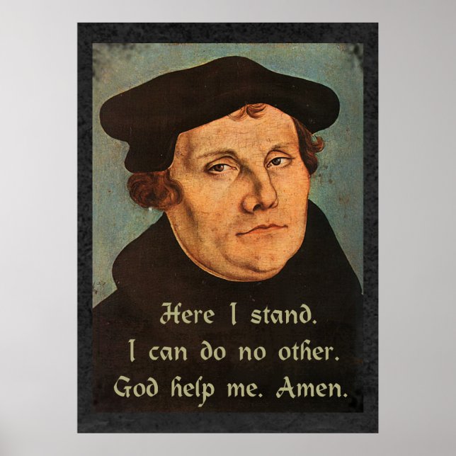 Poster Martin Luther, Aqui Estou Eu A Fazer Uma Cotação R (Frente)