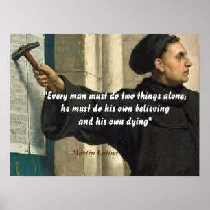 Poster Martin Luther Cita Sobre Acreditar E Morrer