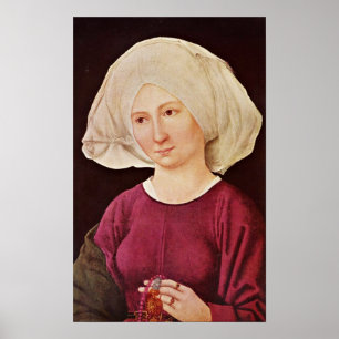 Pôster Martin Schongauer - retrato de uma jovem mulher