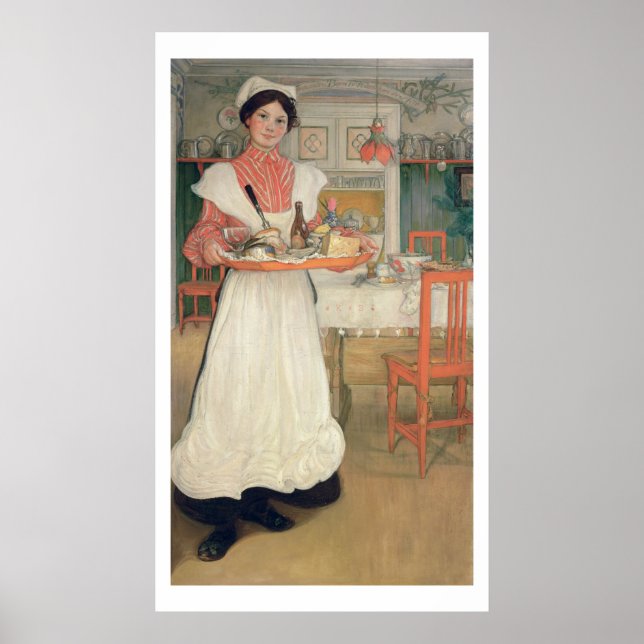 Poster Martina Carregando Breakfast em uma bandeja, 1904 (Frente)